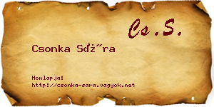 Csonka Sára névjegykártya